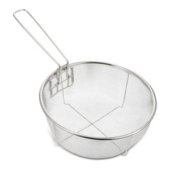 Stainless Steel Fryer Basket – Round Frying Basket with Folding Handle