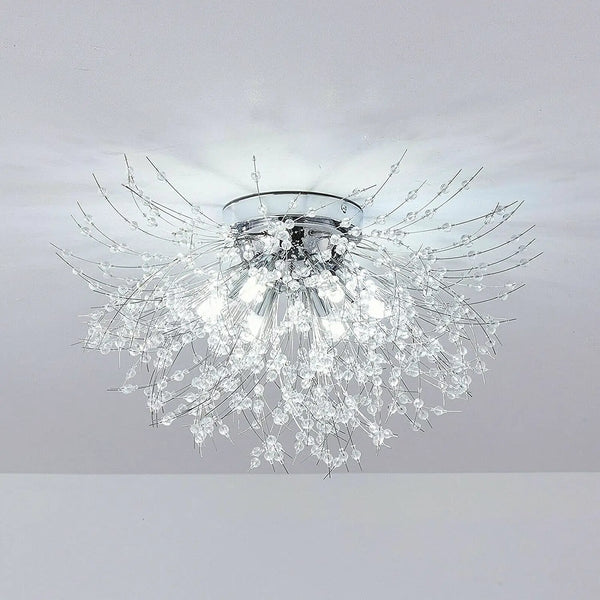 Modern Dandelion Crystal Ceiling Light – 6 Heads G9 LED Chandelier