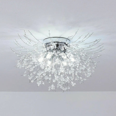 Modern Dandelion Crystal Ceiling Light – 6 Heads G9 LED Chandelier