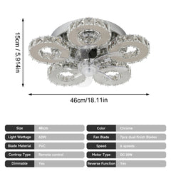 Modern LED Ceiling Fan Light – Smart APP & Remote Control