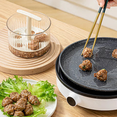 Manual Meatball Maker – 5 Balls Meatball Mold for Fish, Beef, Rice