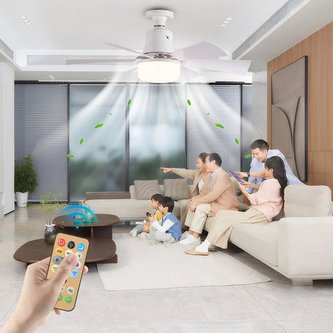Ceiling Fan Light with Remote – Dimmable 6-Blade LED Fan