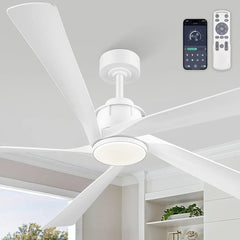 64" Smart Ceiling Fan with Lights and Remote – DC Motor, Dimmable