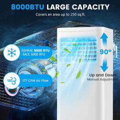 8000 BTU Personal Air Conditioner – Cooling Unit with Remote & 24-Hour Timer