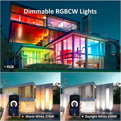 60W Smart RGB Flood Lights – Color Changing, IP66 Waterproof