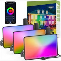 60W Smart RGB Flood Lights – Color Changing, IP66 Waterproof