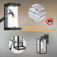 18W Outdoor Wall Sconces – 6 Pack, IP65 Waterproof, 6000K