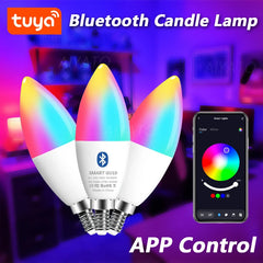 Tuya E14 Smart Candle Bulb – RGB LED with App & Voice Control
