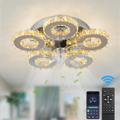 Modern LED Ceiling Fan Light – Smart APP & Remote Control