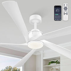 64" Smart Ceiling Fan with Lights and Remote – DC Motor, Dimmable