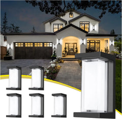 18W Outdoor Wall Sconces – 6 Pack, IP65 Waterproof, 6000K