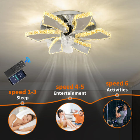 Modern LED Ceiling Fan Light – Smart APP & Remote Control