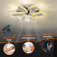 Modern LED Ceiling Fan Light – Smart APP & Remote Control