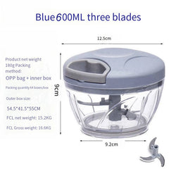 600ML Manual Meat Mincer & Garlic Chopper