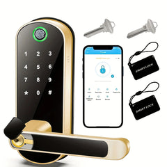Smart Fingerprint Door Lock – WIFI, App Remote Control, IP67 Waterproof, with 2 IC Cards