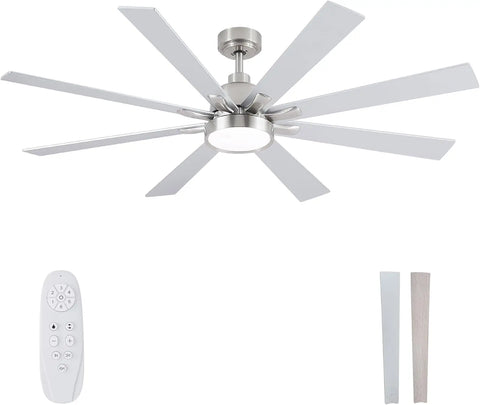 62" Ceiling Fan with Light & Remote – Quiet DC Motor, Dimmable