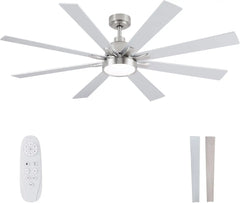 62" Ceiling Fan with Light & Remote – Quiet DC Motor, Dimmable