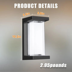 18W Outdoor Wall Sconces – 6 Pack, IP65 Waterproof, 6000K