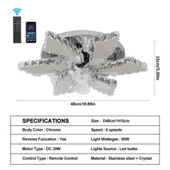 Modern LED Ceiling Fan Light – Smart APP & Remote Control