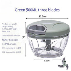 600ML Manual Meat Mincer & Garlic Chopper