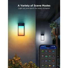 1500LM Smart RGBIC Outdoor Wall Light – 45 Scene Modes, IP65