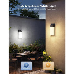 1500LM Smart RGBIC Outdoor Wall Light – 45 Scene Modes, IP65