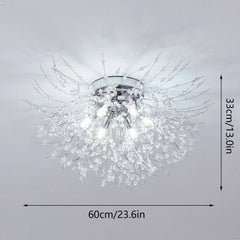 Modern Dandelion Crystal Ceiling Light – 6 Heads G9 LED Chandelier