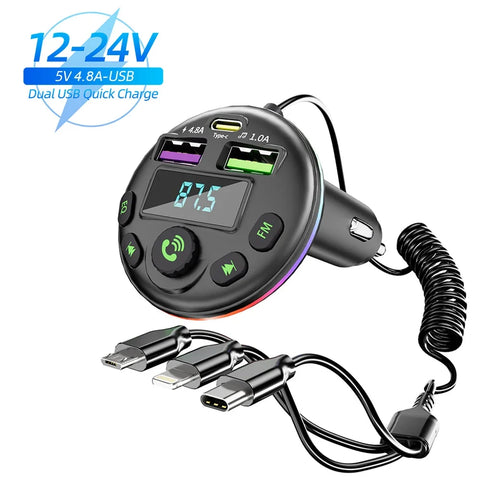 Car Bluetooth 5.0 FM Transmitter MP3 Player
