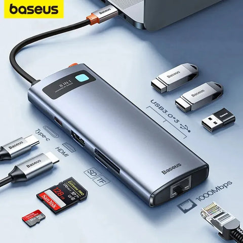 Baseus 4K USB-C Hub – Type C to Ethernet Port & 100W PD Adapter