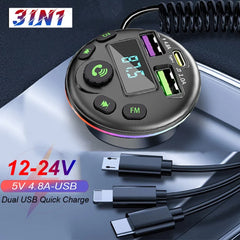 Car Bluetooth 5.0 FM Transmitter MP3 Player